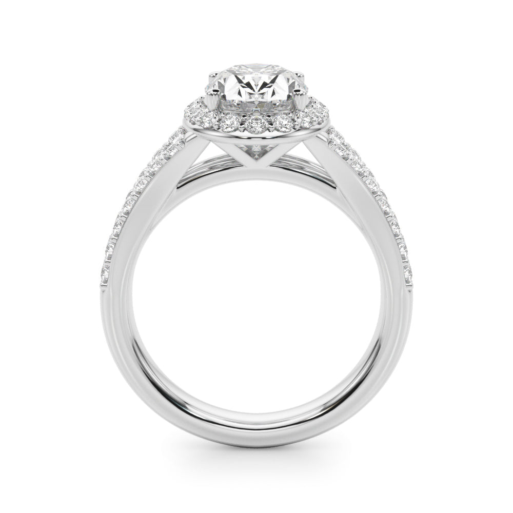 Oval Halo Center Split Shank Diamond Engagement Ring · 2.66 ct tw