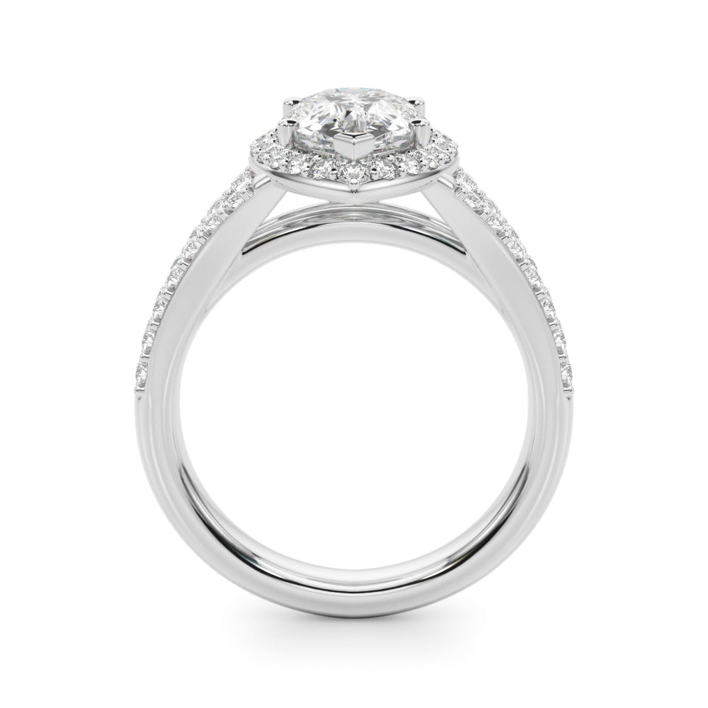 Pear Halo PS Center Split Shank Diamond Engagement Ring · 0.66 ct tw