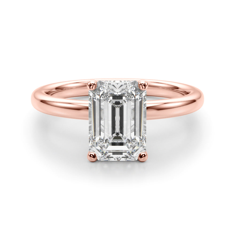 Emerald Diamond Engagement Ring · 0.15 ct tw
