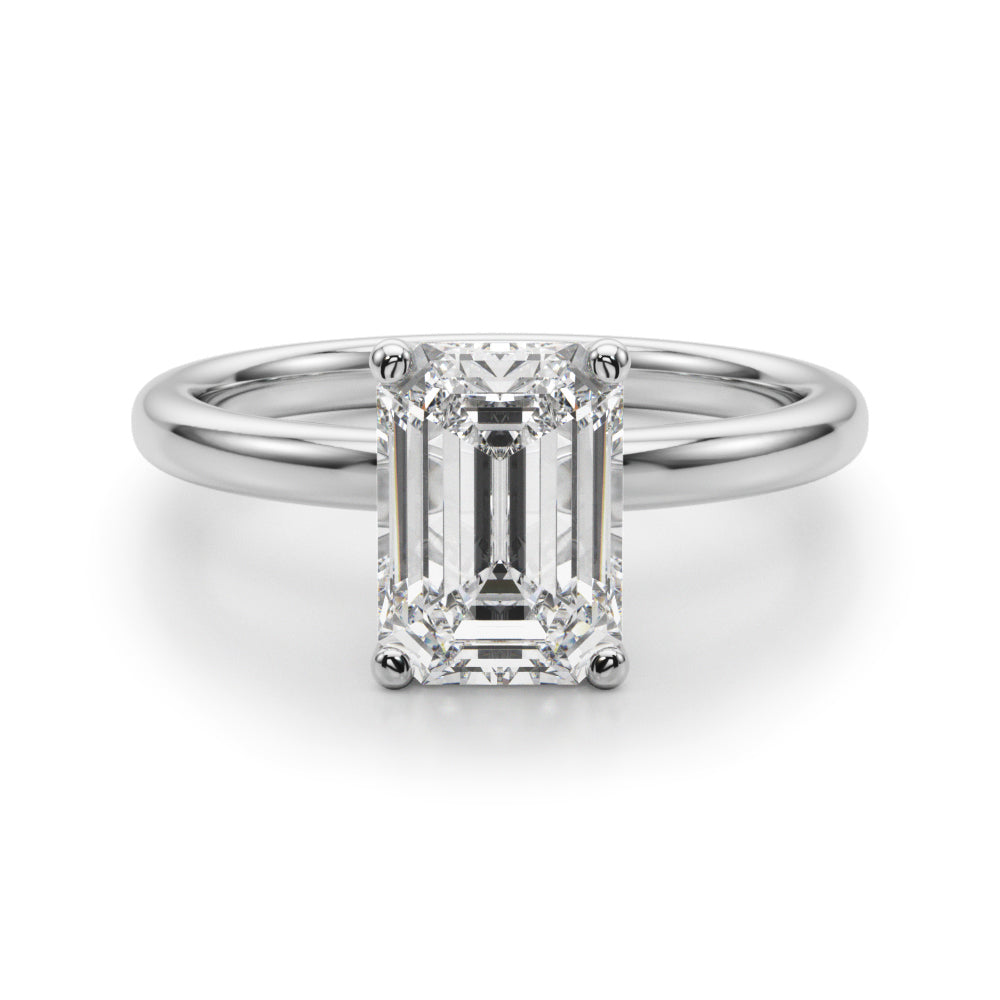 Emerald Diamond Engagement Ring · 0.15 ct tw