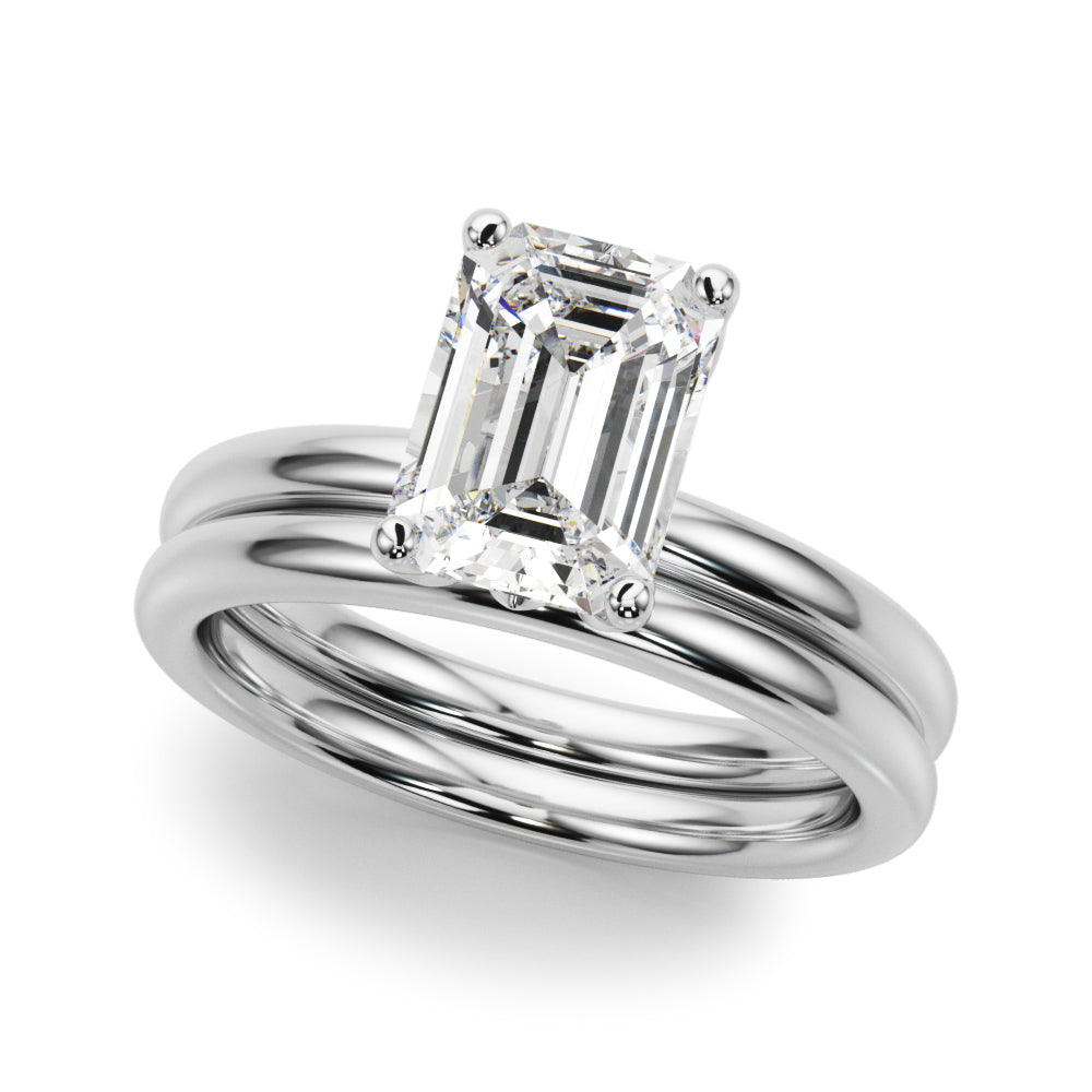 Emerald Diamond Engagement Ring · 0.15 ct tw