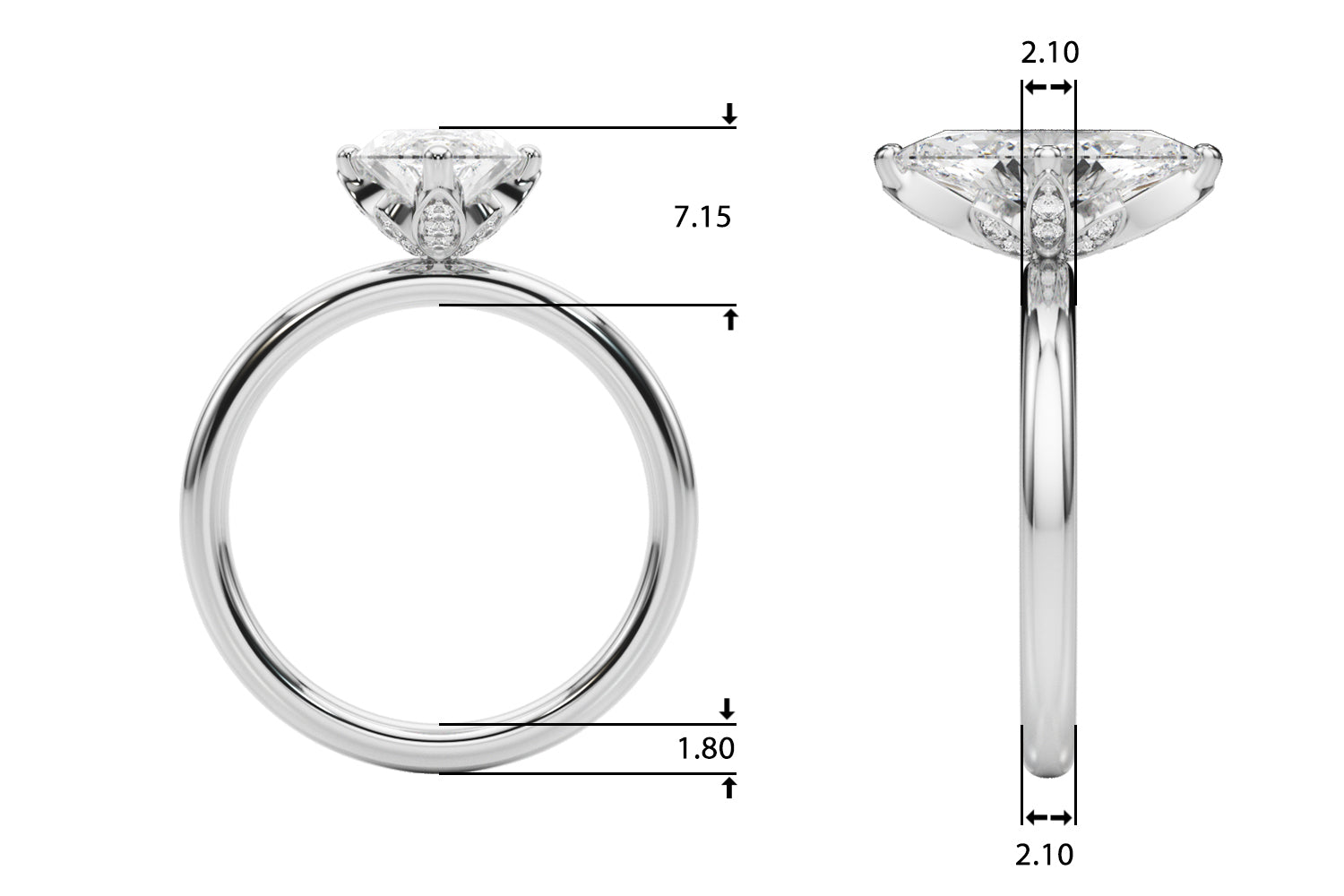 Marquise Diamond Engagement Ring · 0.11 ct tw