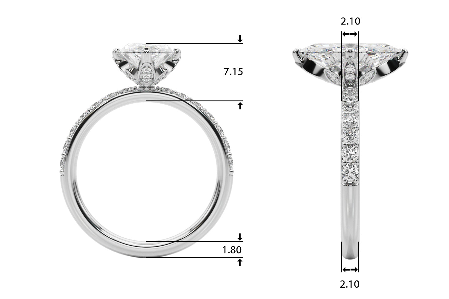Marquise Diamond Engagement Ring · 0.50 ct tw