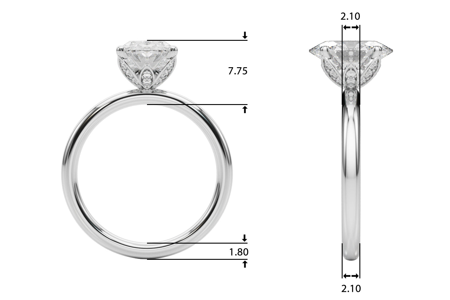 Oval Diamond Engagement Ring · 0.13 ct tw