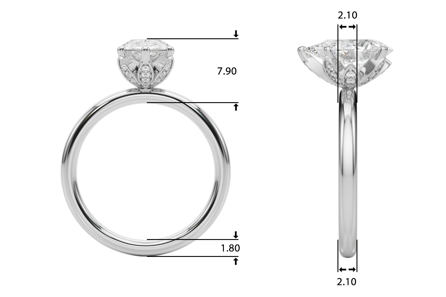 Pear Diamond Engagement Ring · 0.07 ct tw