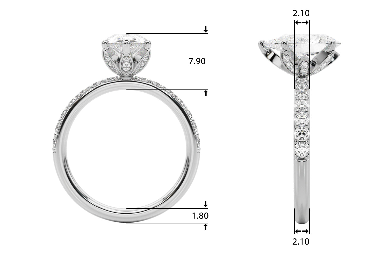 Pear Diamond Engagement Ring · 0.47 ct tw
