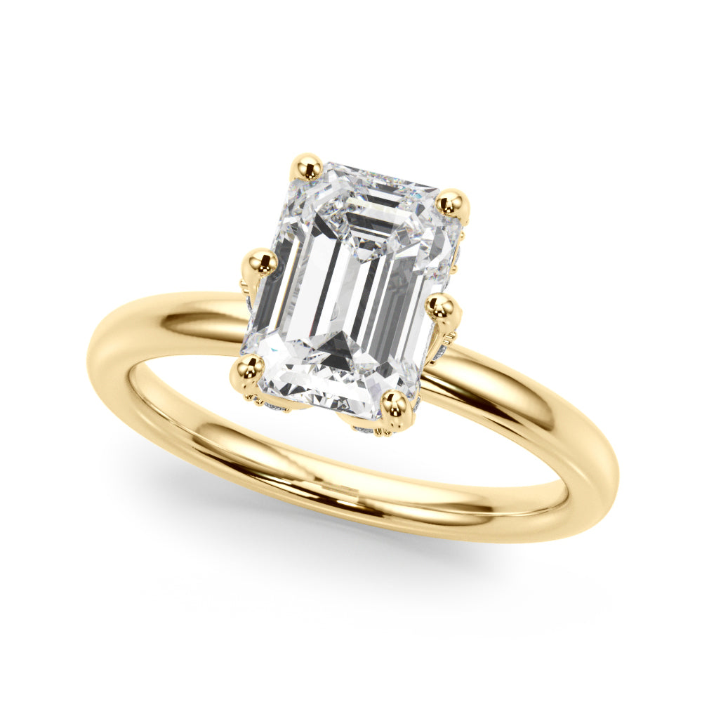 Emerald Diamond Engagement Ring · 0.16 ct tw