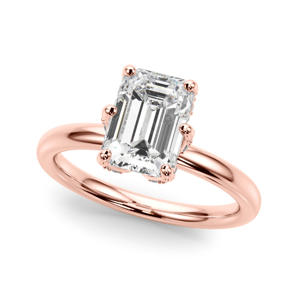 Emerald Diamond Engagement Ring · 0.16 ct tw