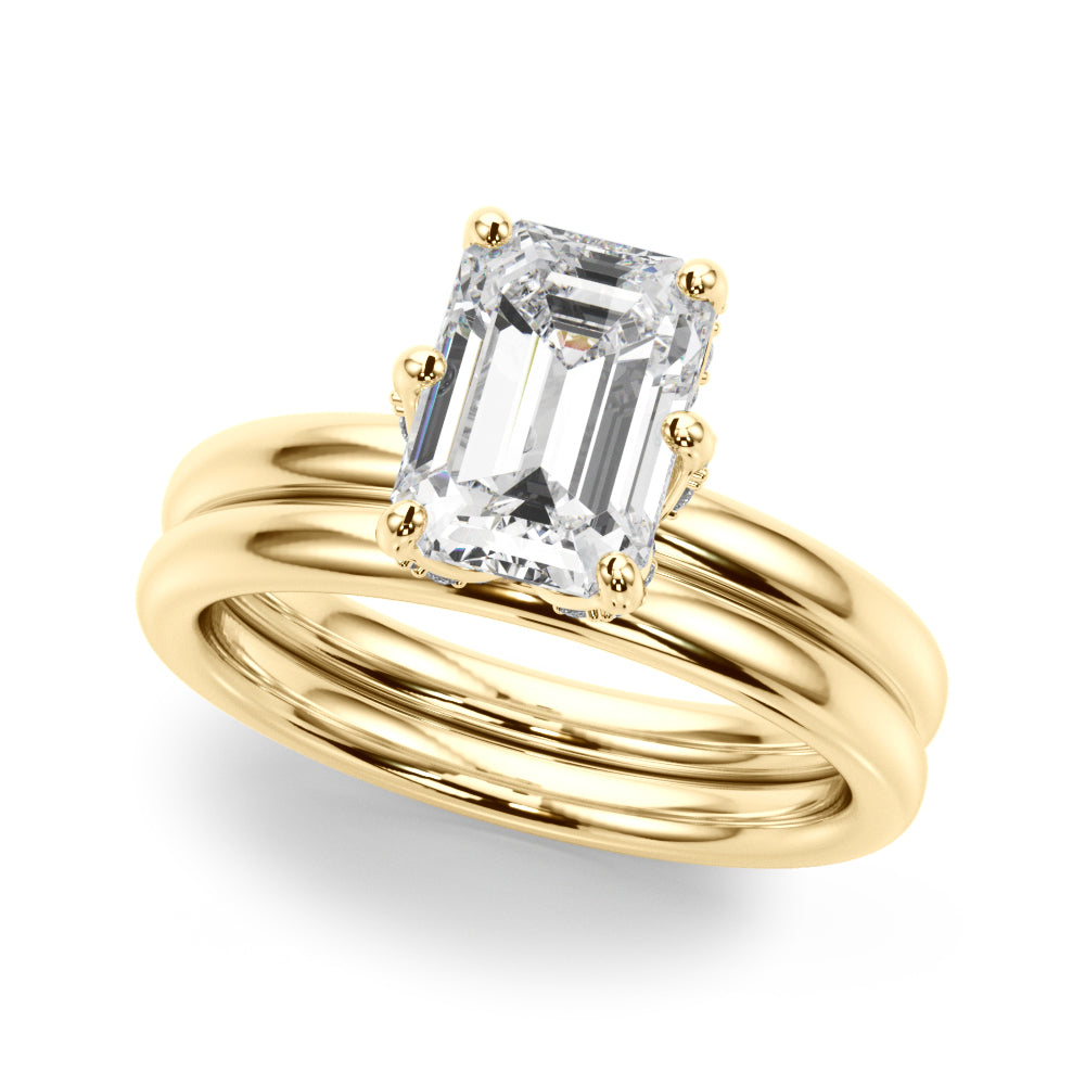 Emerald Diamond Engagement Ring · 0.14 ct tw
