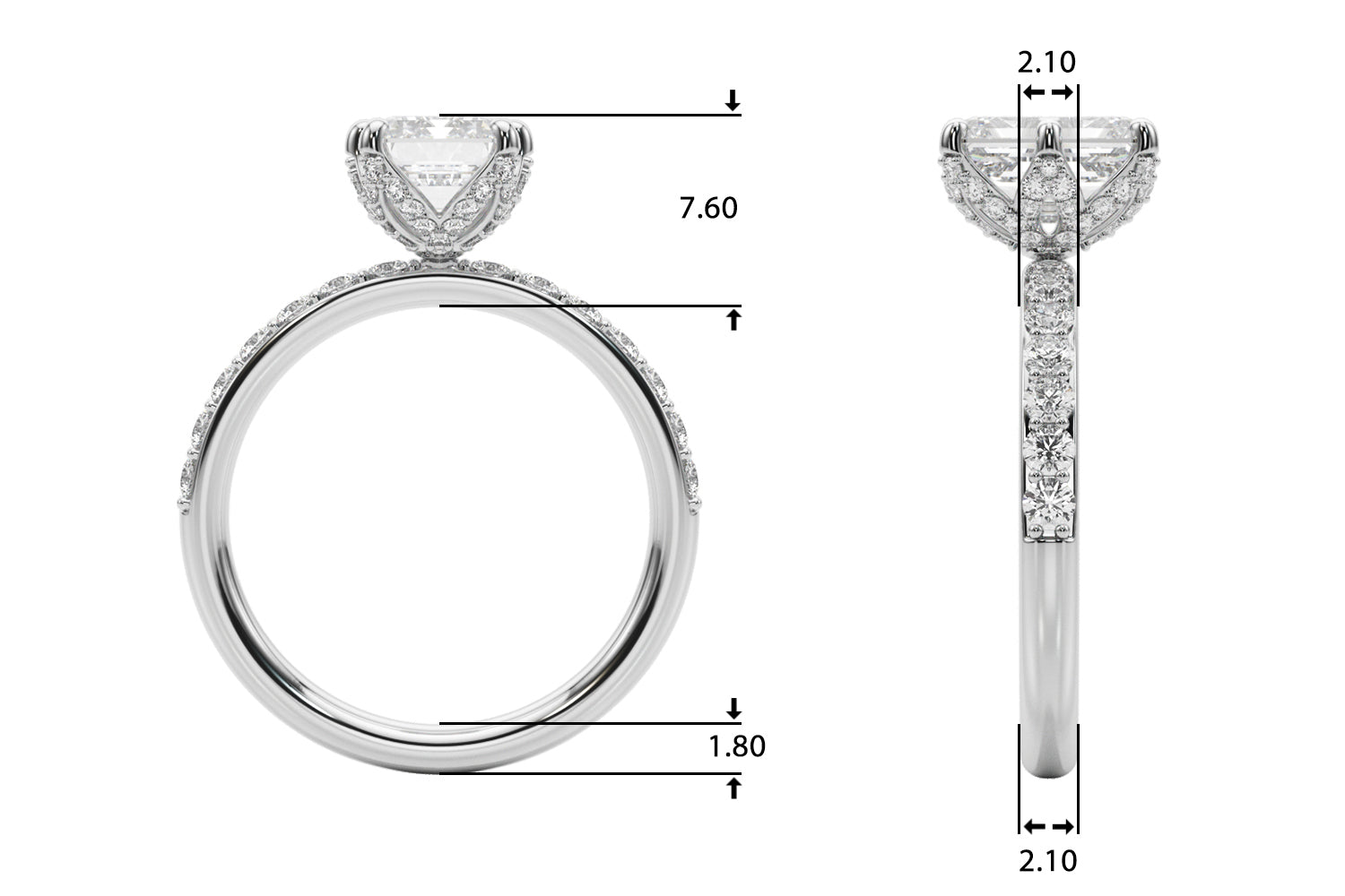 Emerald Diamond Engagement Ring · 0.56 ct tw