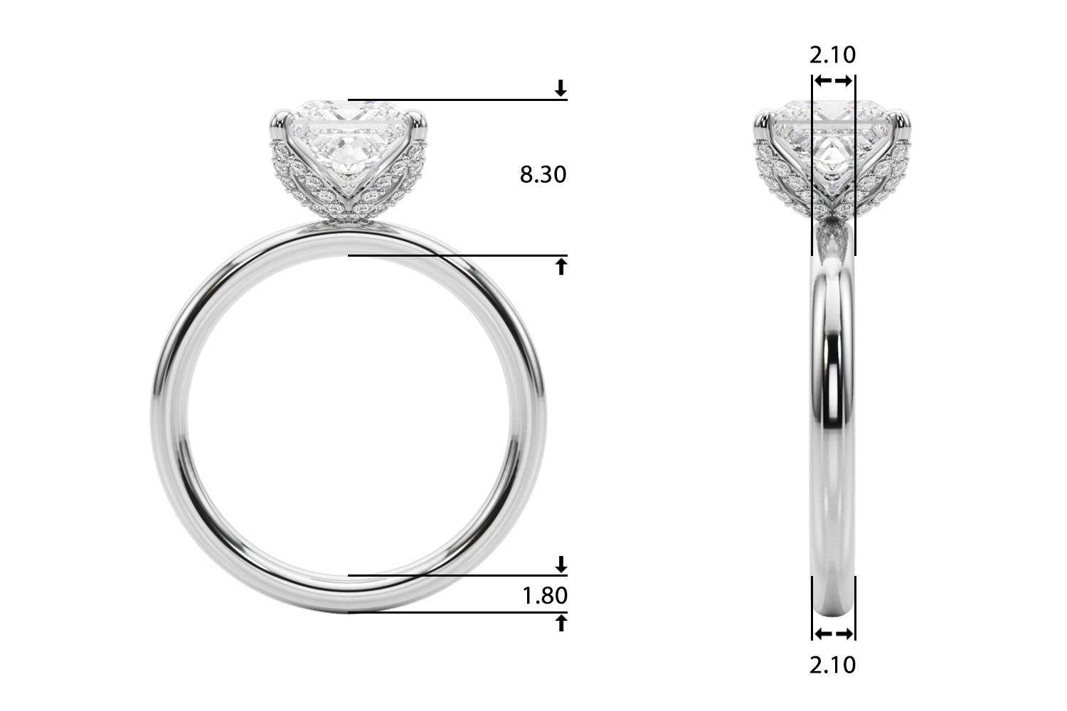 Square Diamond Engagement Ring · 0.91 ct tw