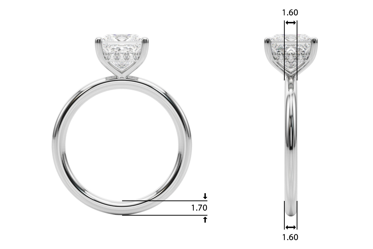 Princess Hidden Halo Oval Diamond Engagement Ring · 0.83 ct tw
