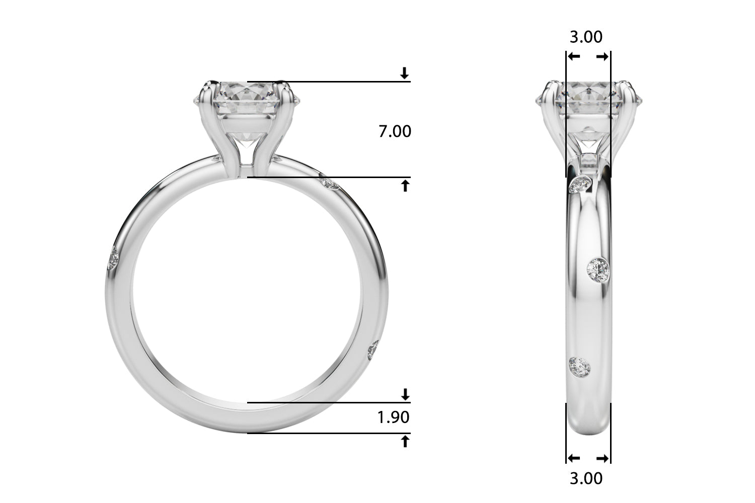 Round Straight Diamond Engagement Ring · 1.12 ct tw