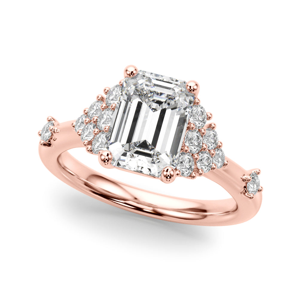 Oval Center Diamond Engagement Ring · 0.16 ct tw