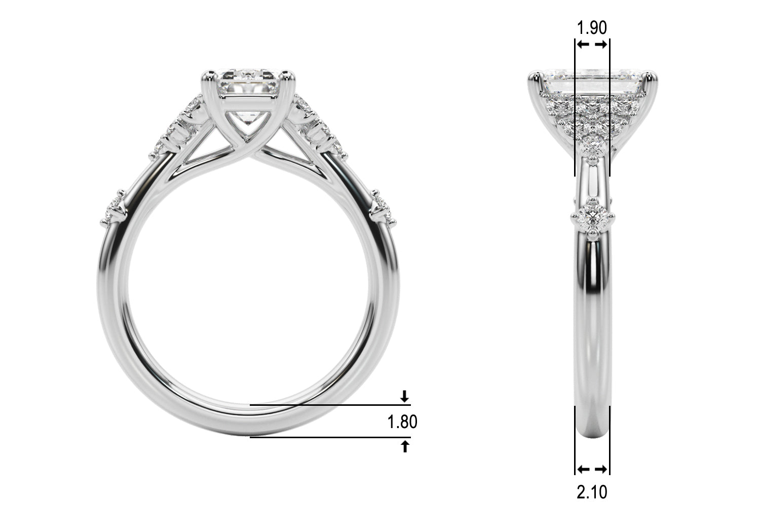 Oval Center Diamond Engagement Ring · 0.16 ct tw