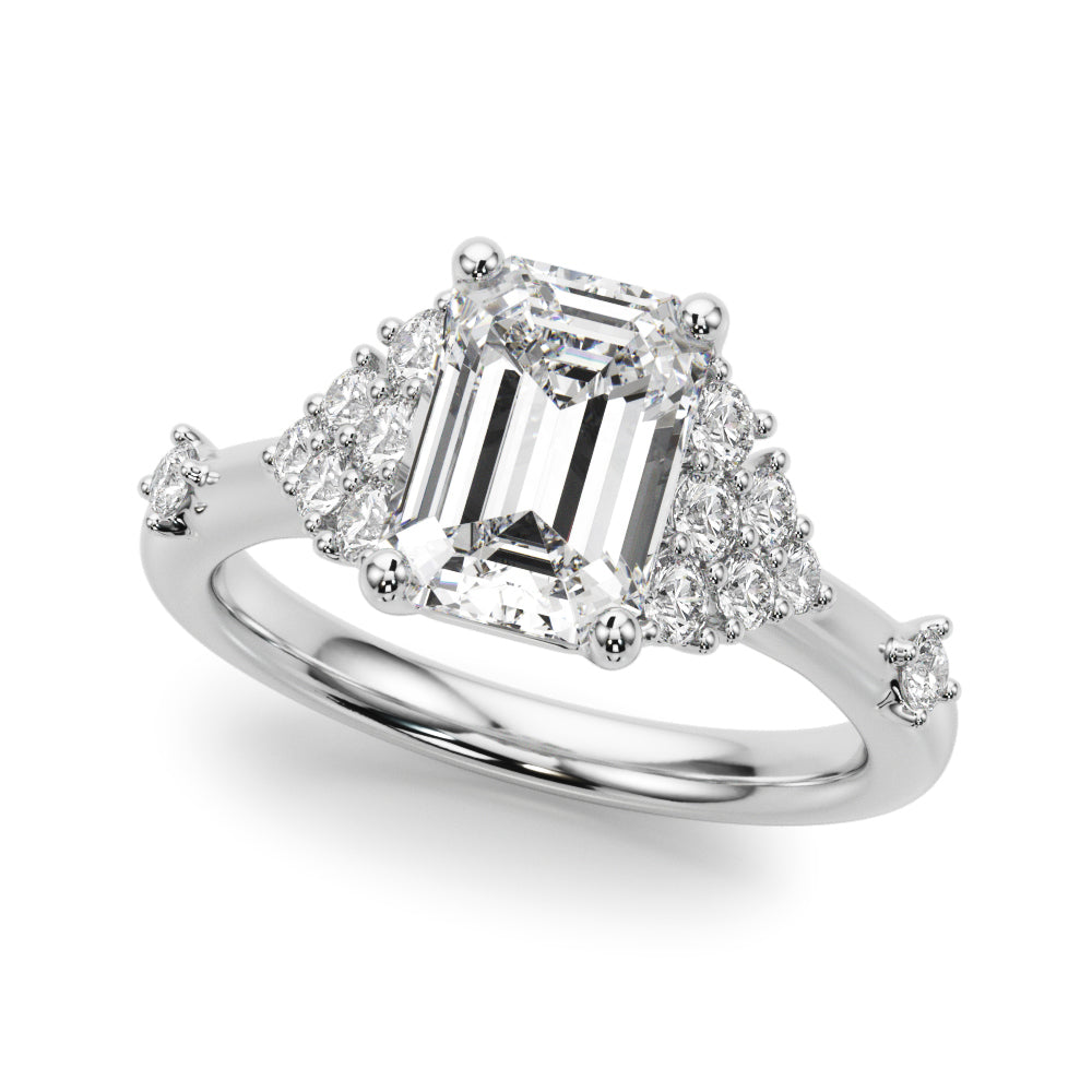 Oval Center Diamond Engagement Ring · 0.16 ct tw