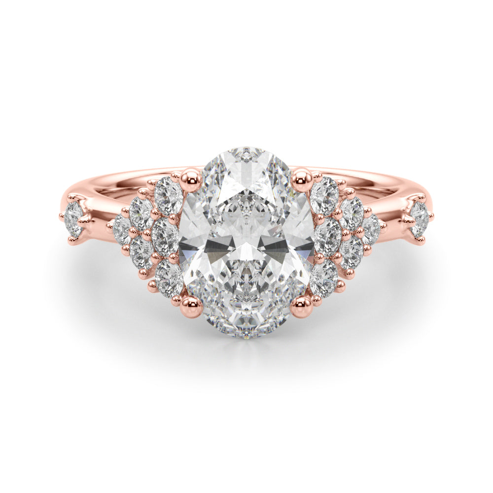 Oval Center Diamond Engagement Ring · 0.16 ct tw