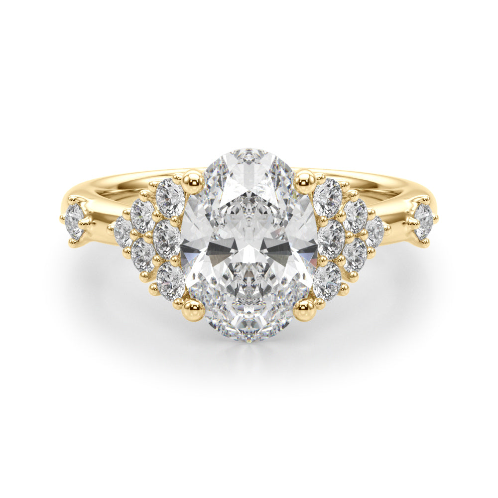 Oval Center Diamond Engagement Ring · 0.16 ct tw
