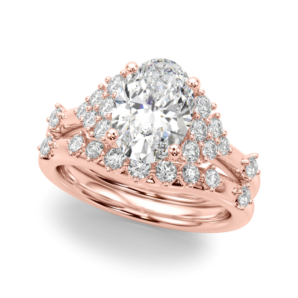 Oval Center Diamond Engagement Ring · 0.16 ct tw