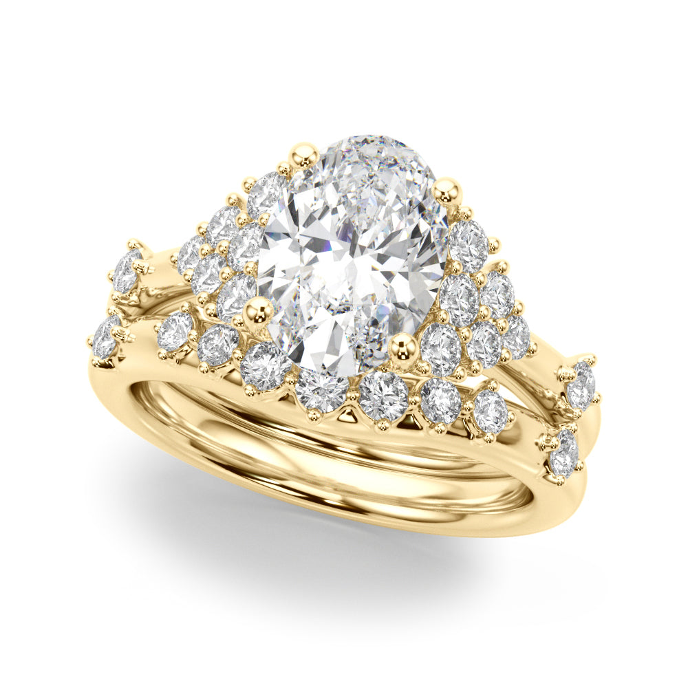 Oval Center Diamond Engagement Ring · 0.16 ct tw