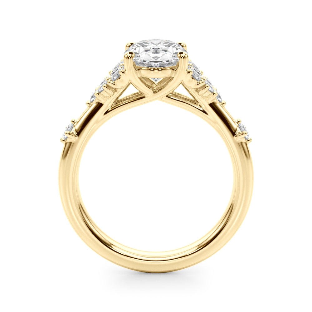 Oval Center Diamond Engagement Ring · 0.16 ct tw