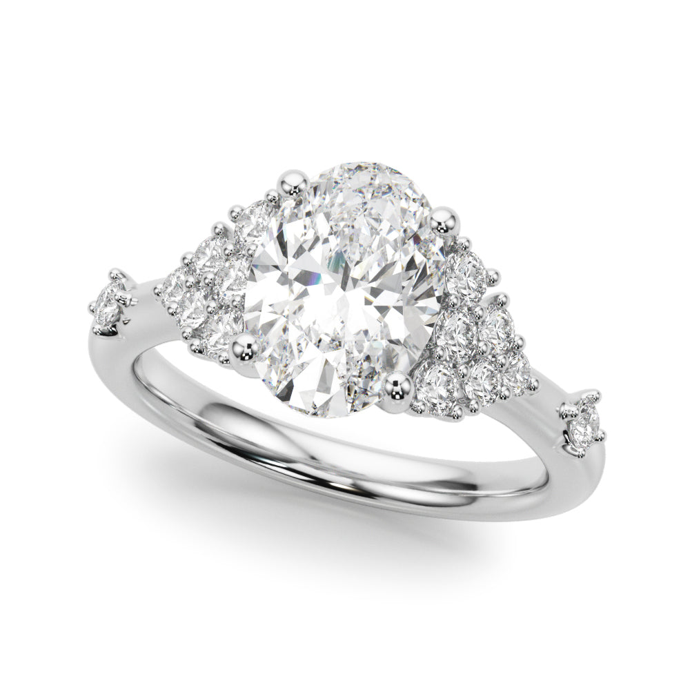 Oval Center Diamond Engagement Ring · 0.16 ct tw