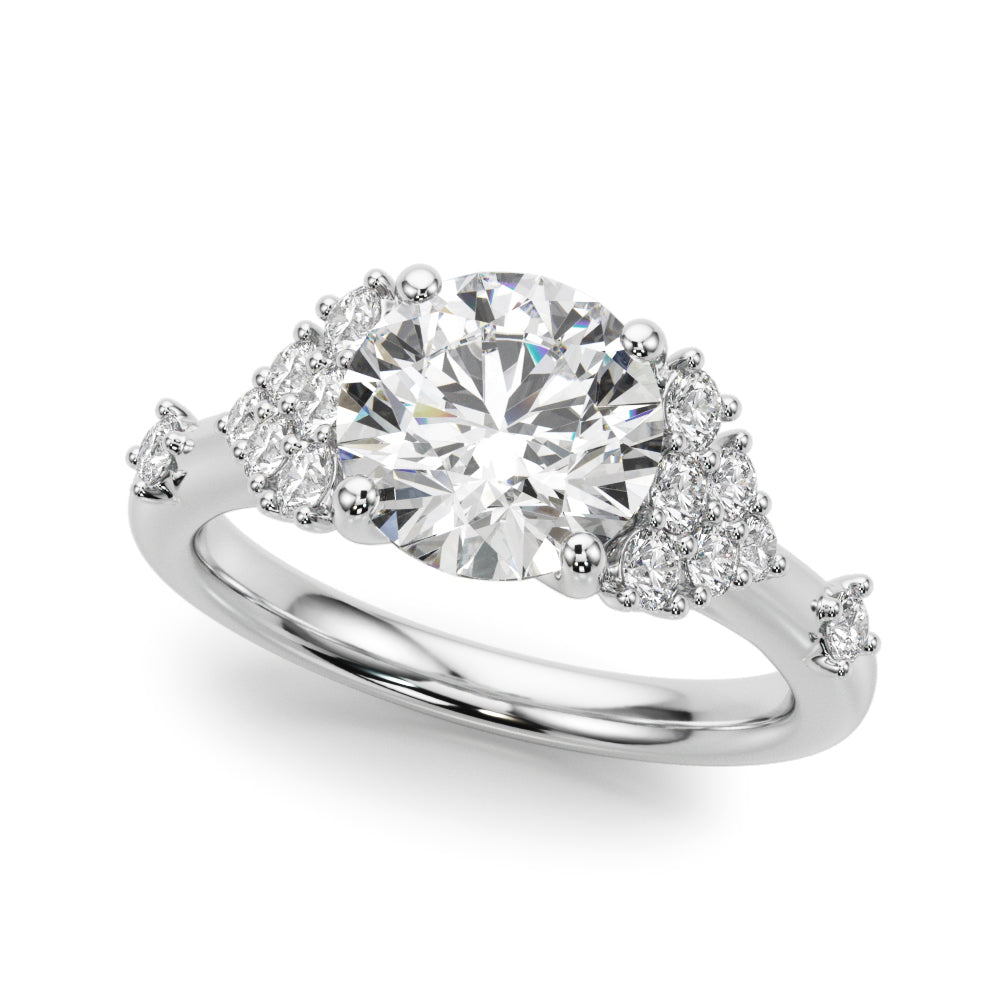 Oval Center Diamond Engagement Ring · 0.16 ct tw