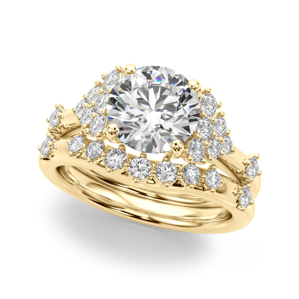 Oval Center Diamond Engagement Ring · 0.16 ct tw