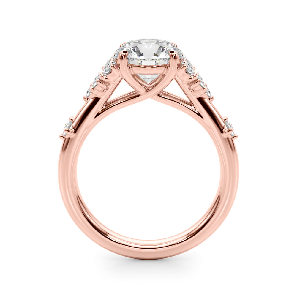 Oval Center Diamond Engagement Ring · 0.16 ct tw