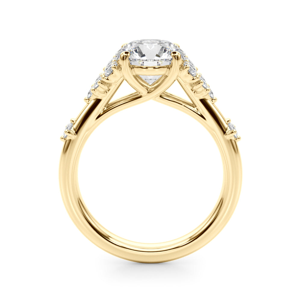 Oval Center Diamond Engagement Ring · 0.16 ct tw