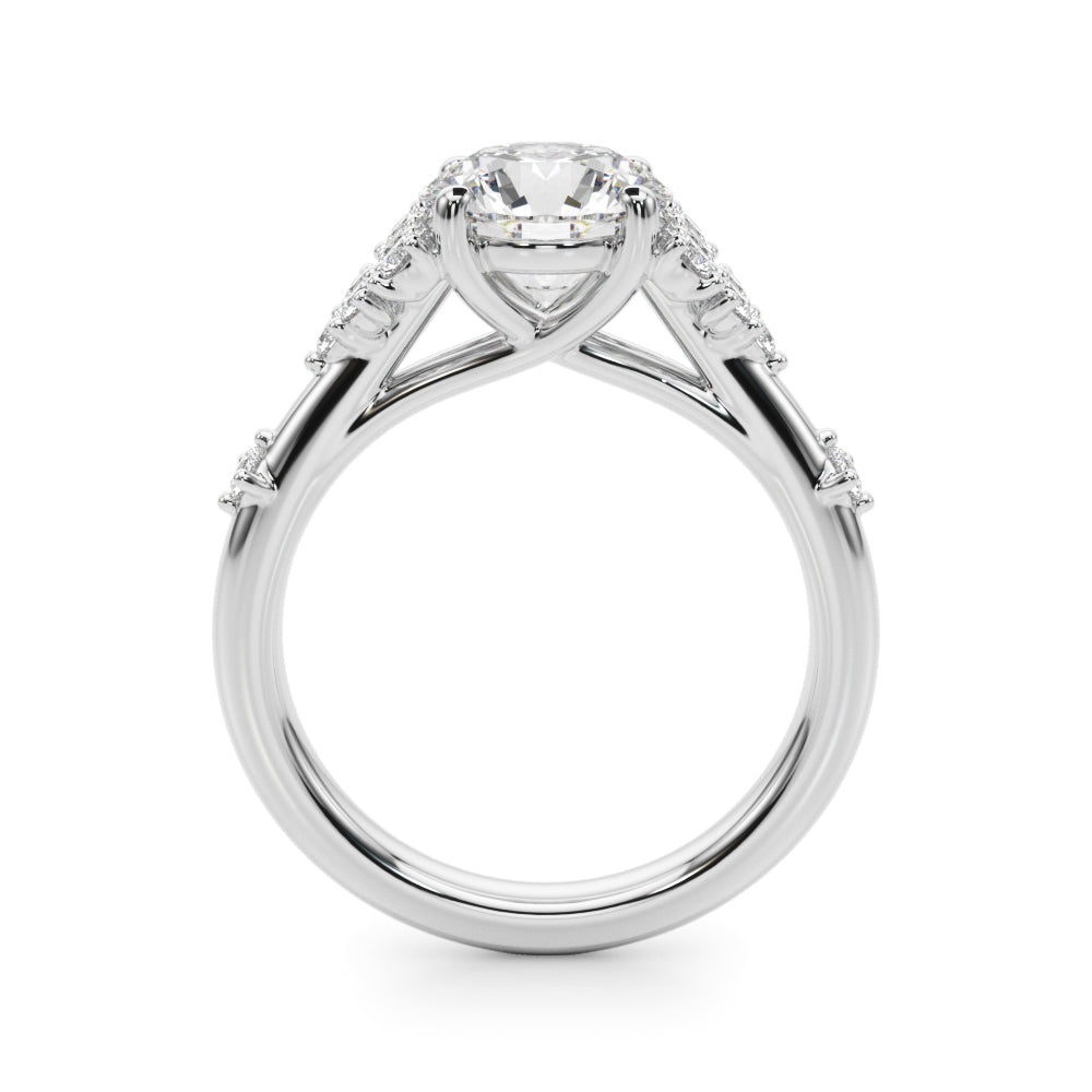Oval Center Diamond Engagement Ring · 0.16 ct tw