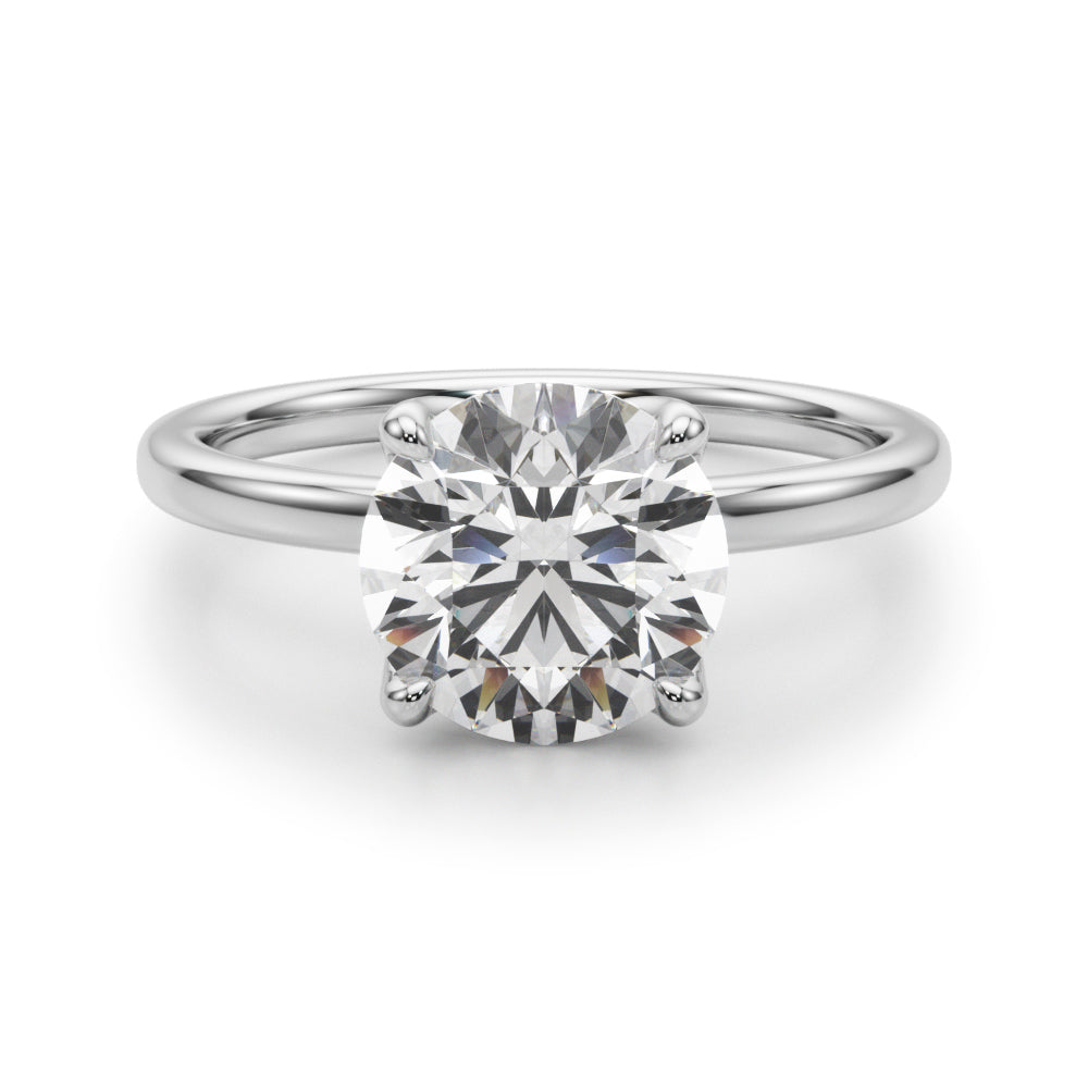 Round Hidden Halo Oval Diamond Engagement Ring · 1.06 ct tw
