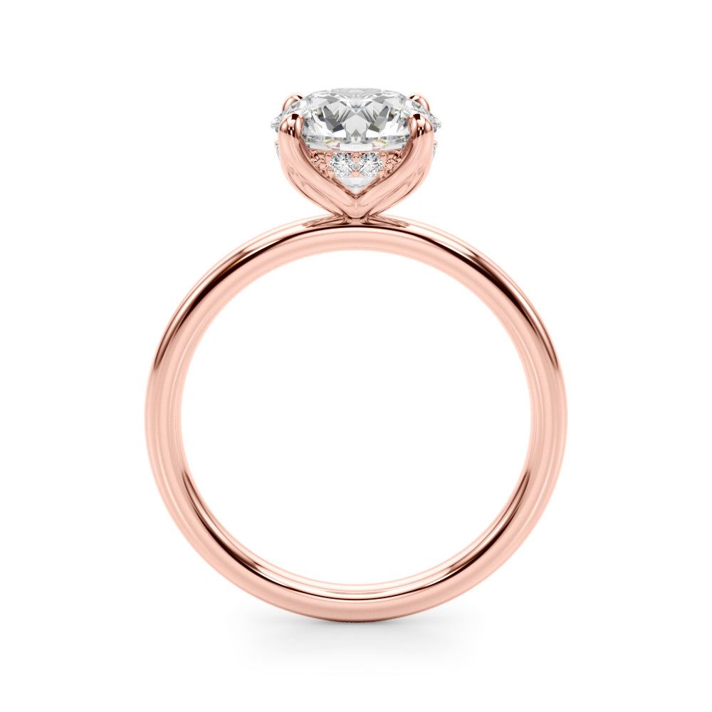 Round Hidden Halo Oval Diamond Engagement Ring · 3.09 ct tw