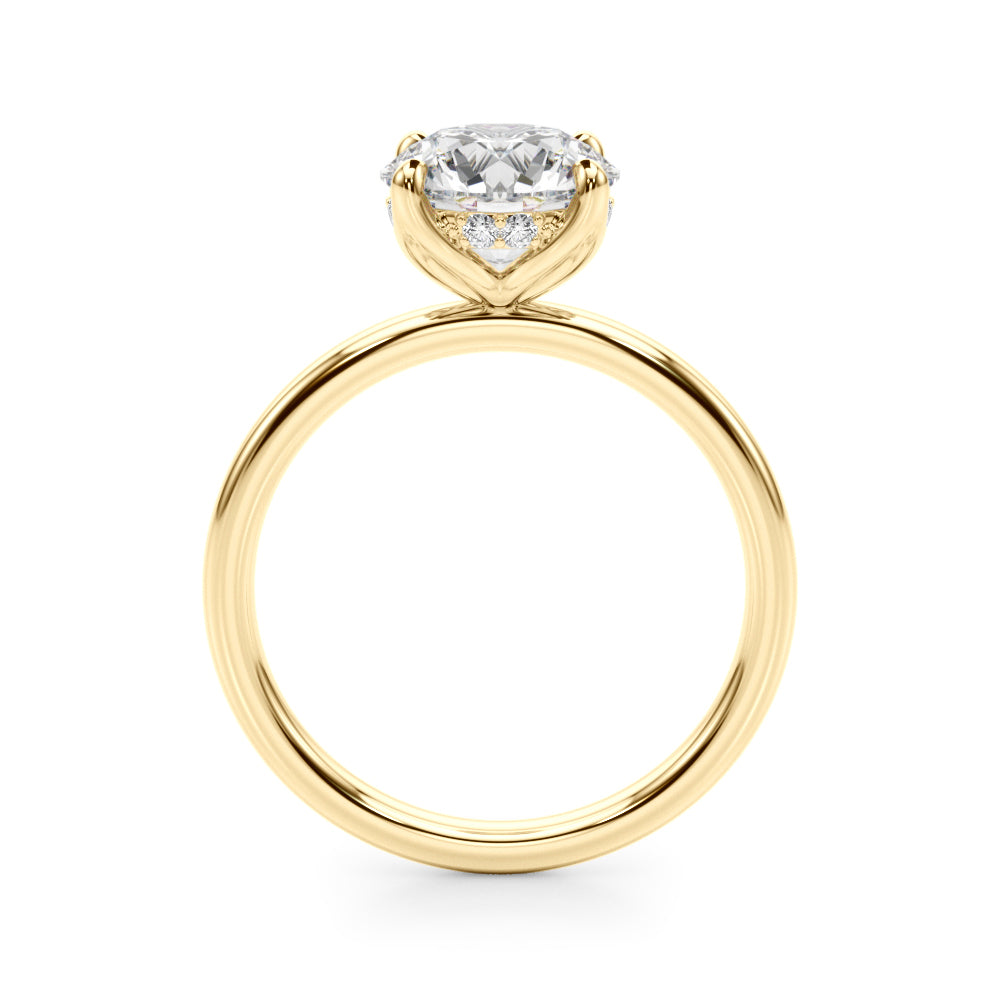 Round Hidden Halo Oval Diamond Engagement Ring · 0.53 ct tw