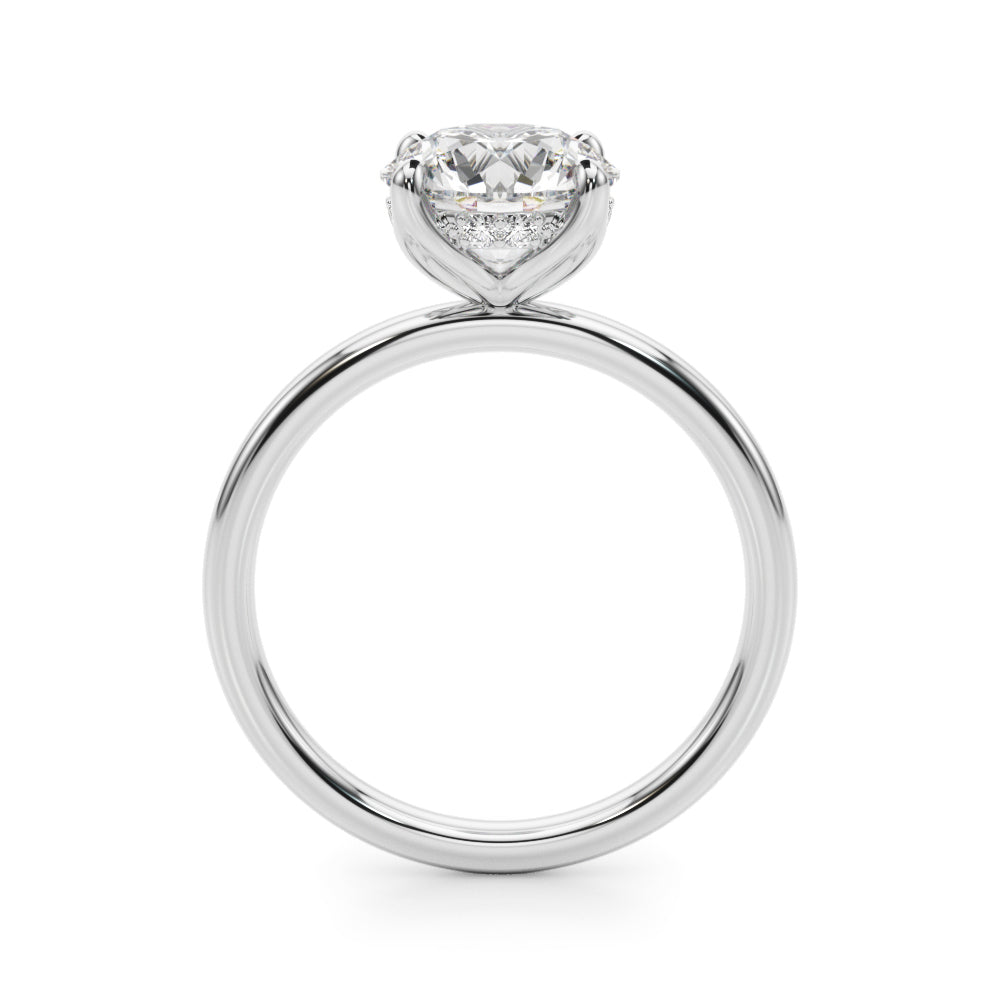 Round Hidden Halo Oval Diamond Engagement Ring · 1.06 ct tw