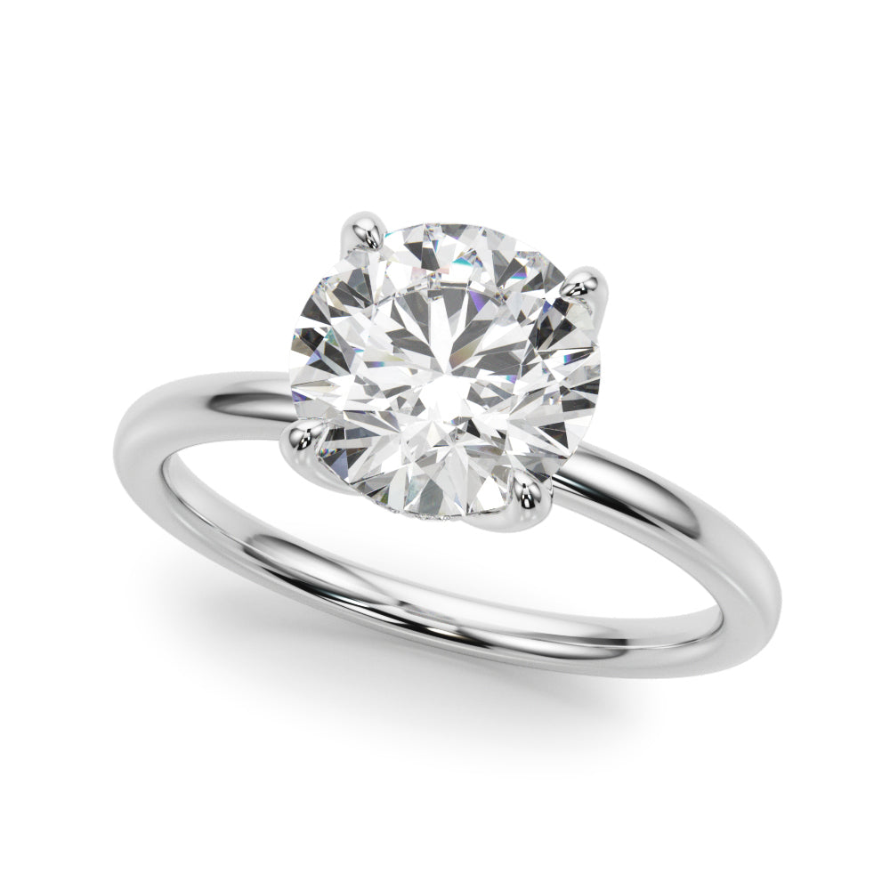 Round Hidden Halo Oval Diamond Engagement Ring · 5.12 ct tw