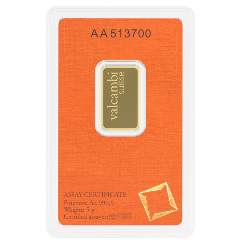 5 GRAM GOLD BAR Valcambi