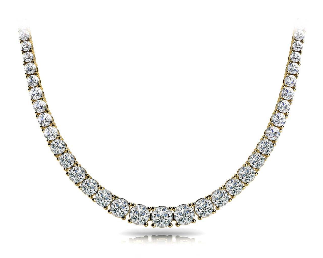 Traditional Graduated Basket Diamond Necklace · 9.39 ct tw