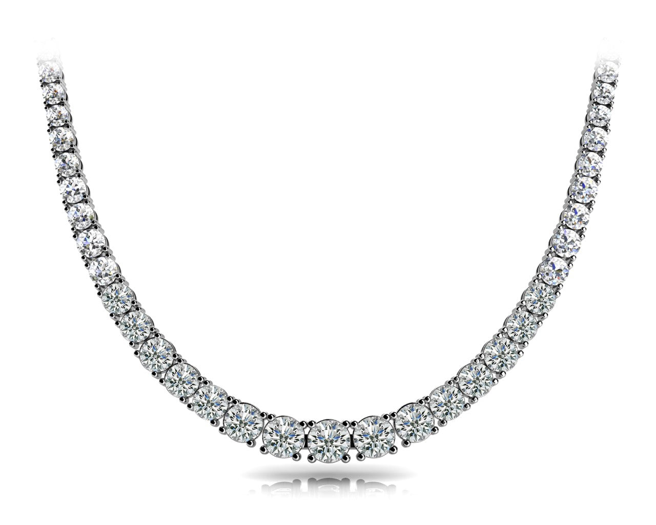 Traditional Graduated Basket Diamond Necklace · 15.40 ct tw