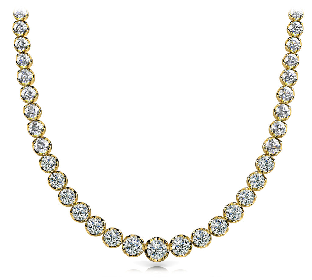 Low Base Graduated Diamond Necklace · 12.09 ct tw
