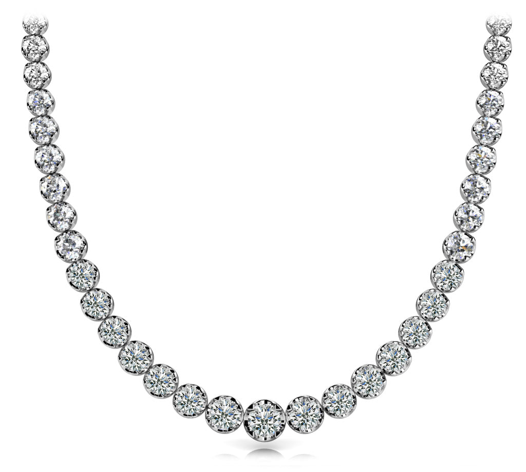 Low Base Graduated Diamond Necklace · 9.09 ct tw