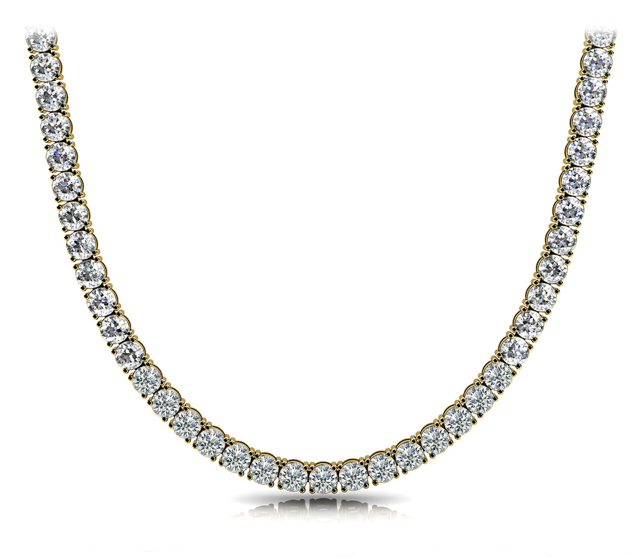 4 Prong Riviera Diamond Necklace · 39.50 ct tw
