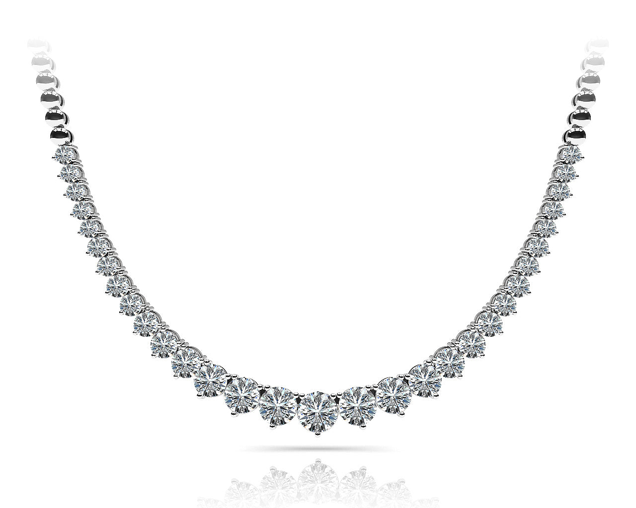 3 Prong Graduated Diamond Necklace · 2.04 ct tw