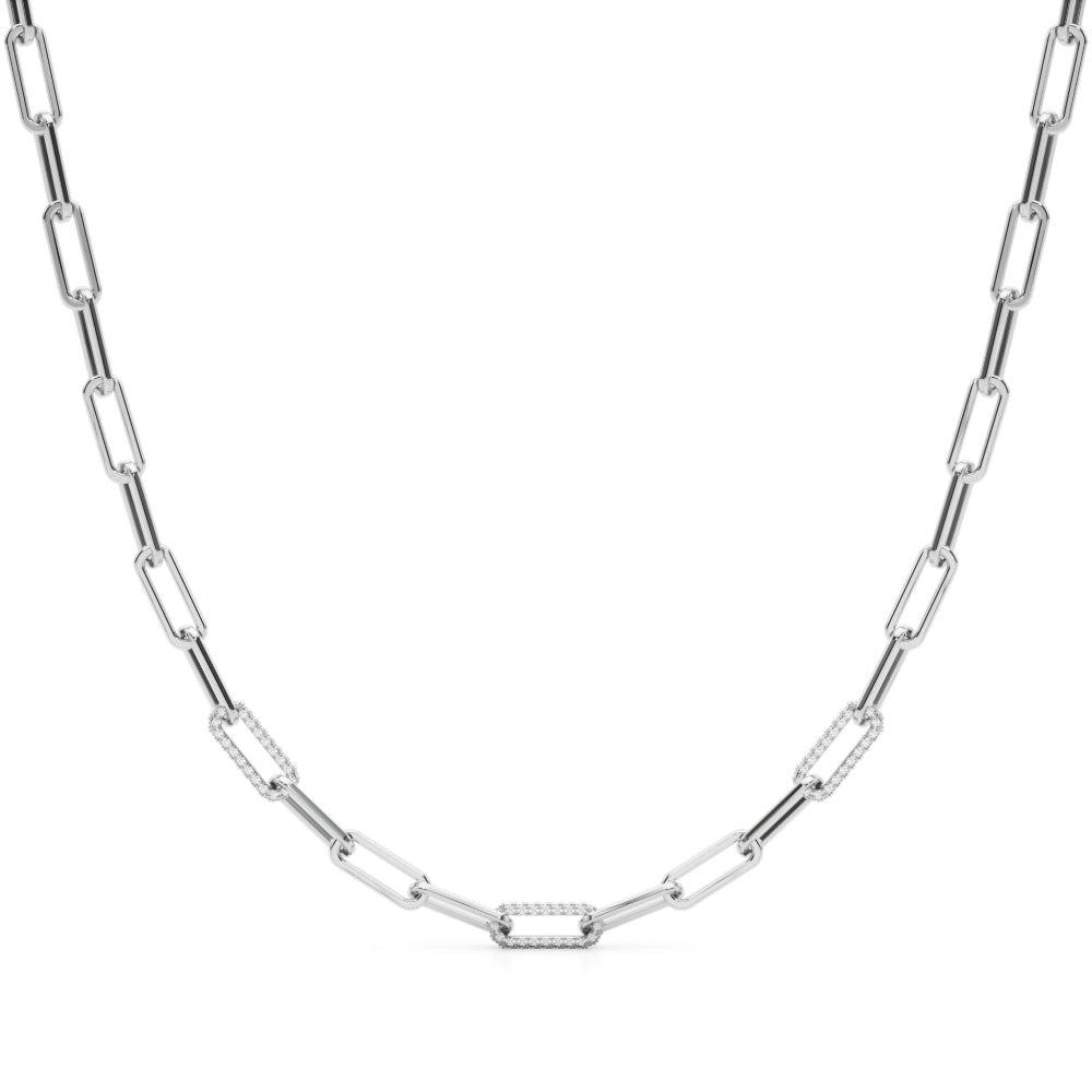 17 Inch Diamond Paper Clip Necklace · 1.42 ct tw
