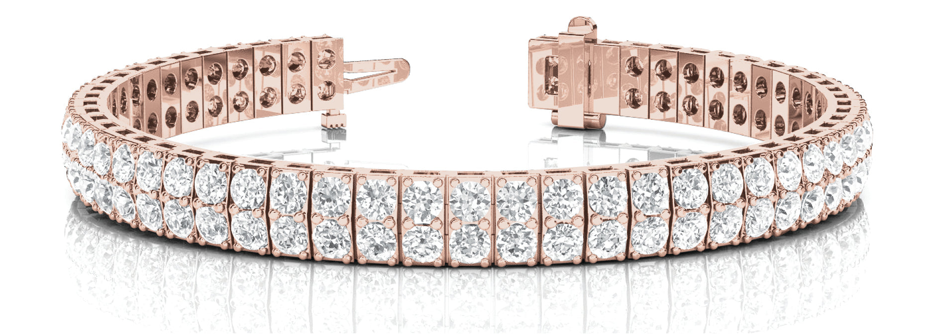 Two-Stone Vertical Bar Link Diamond Bracelet · 6.05 ct tw