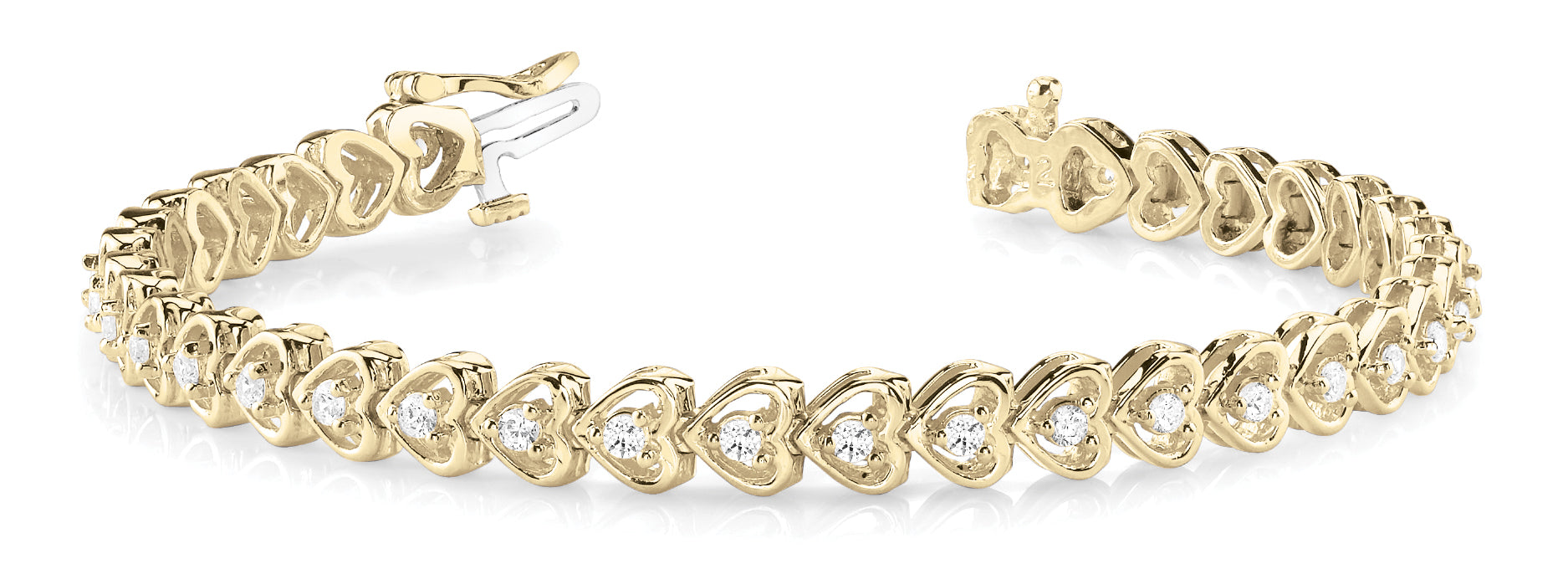 Heart In-Line Diamond Bracelet · 1.96 ct tw