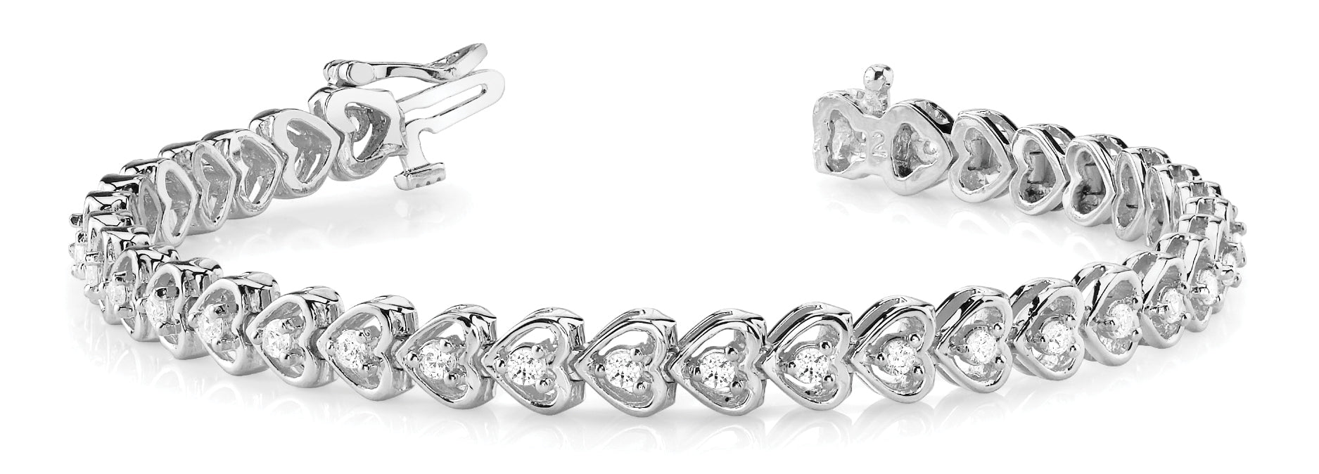 Heart In-Line Diamond Bracelet · 1.96 ct tw