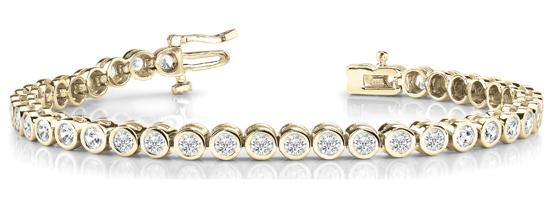 Bezel Set In-Line Tennis Diamond Bracelet · 5.25 ct tw