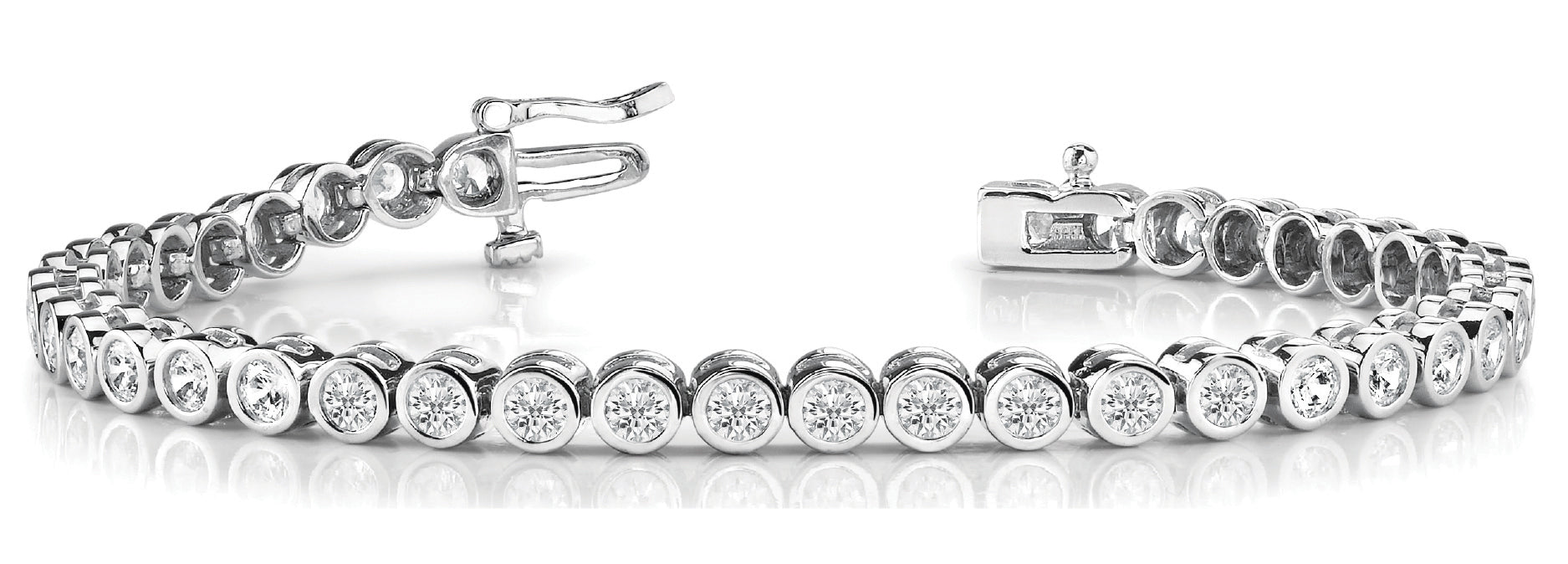 Bezel Set In-Line Tennis Diamond Bracelet · 5.25 ct tw