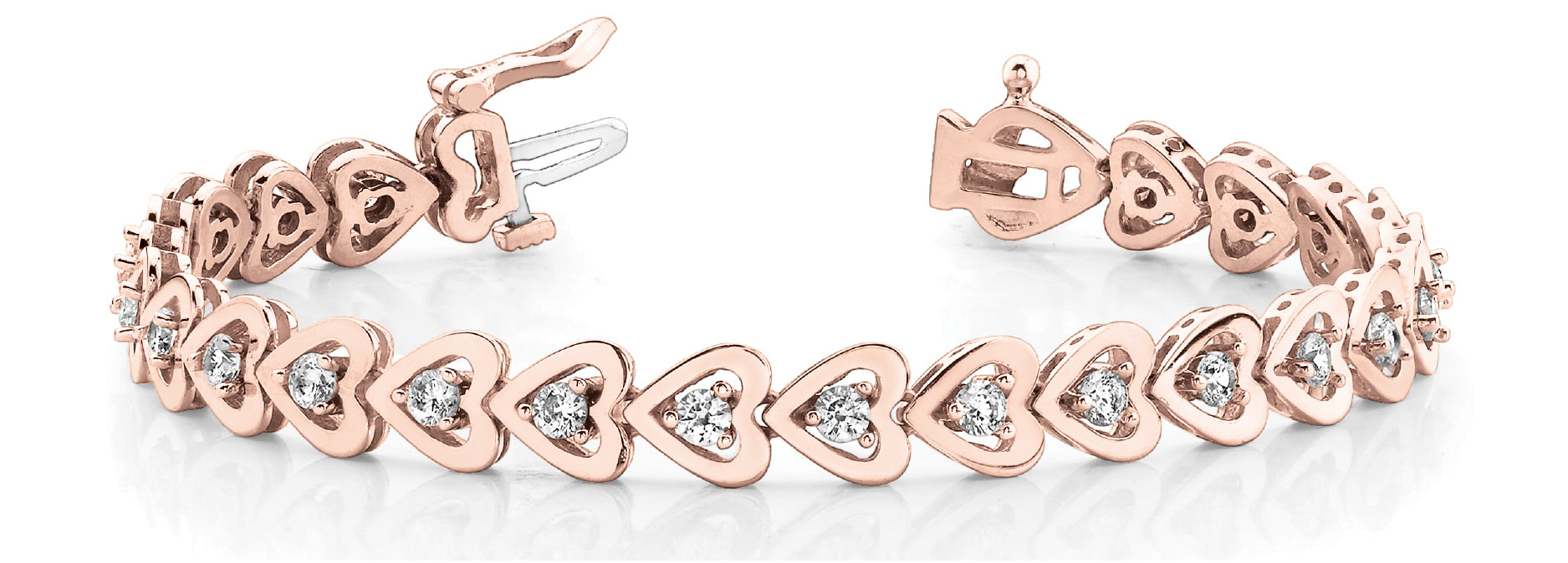 Heart In-Line Diamond Bracelet · 0.96 ct tw